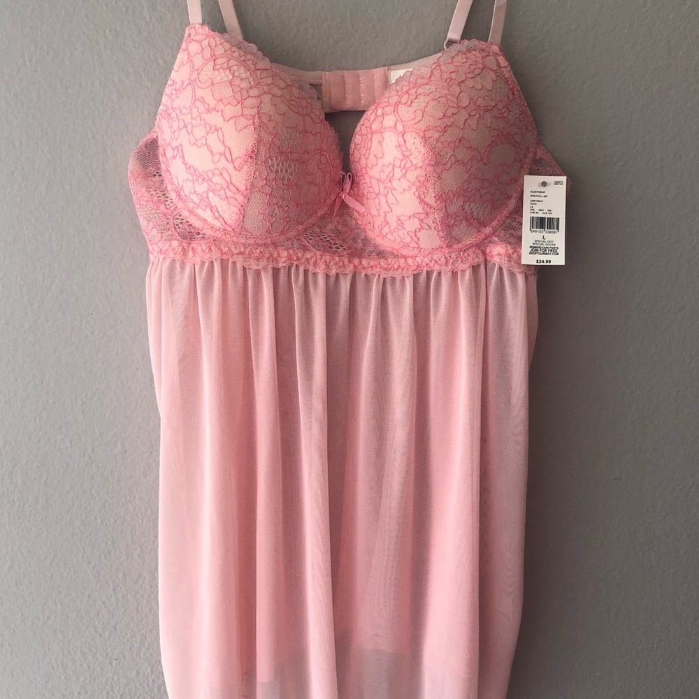 NEW NWT Light Pink Lace Lingerie Size Large